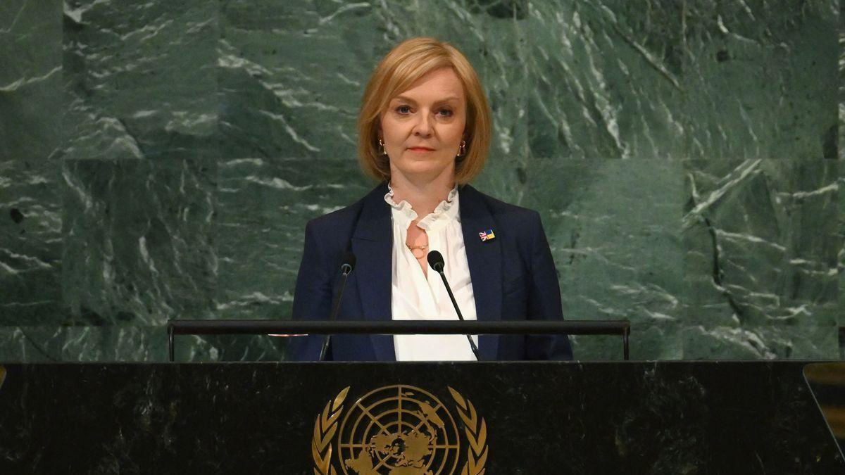 Liz Truss durante su comparecencia ante la Asamblea de la ONU.