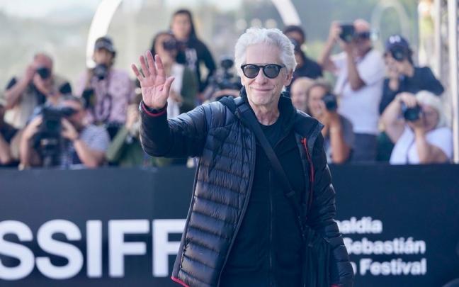 David Cronenberg a su llegada al Hotel Mar&iacute;a Cristina.