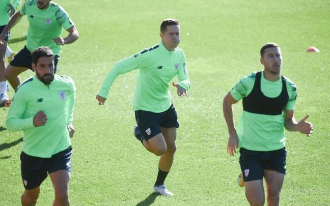 Ander Herrera en un entrenamiento del Athletic en Lezama