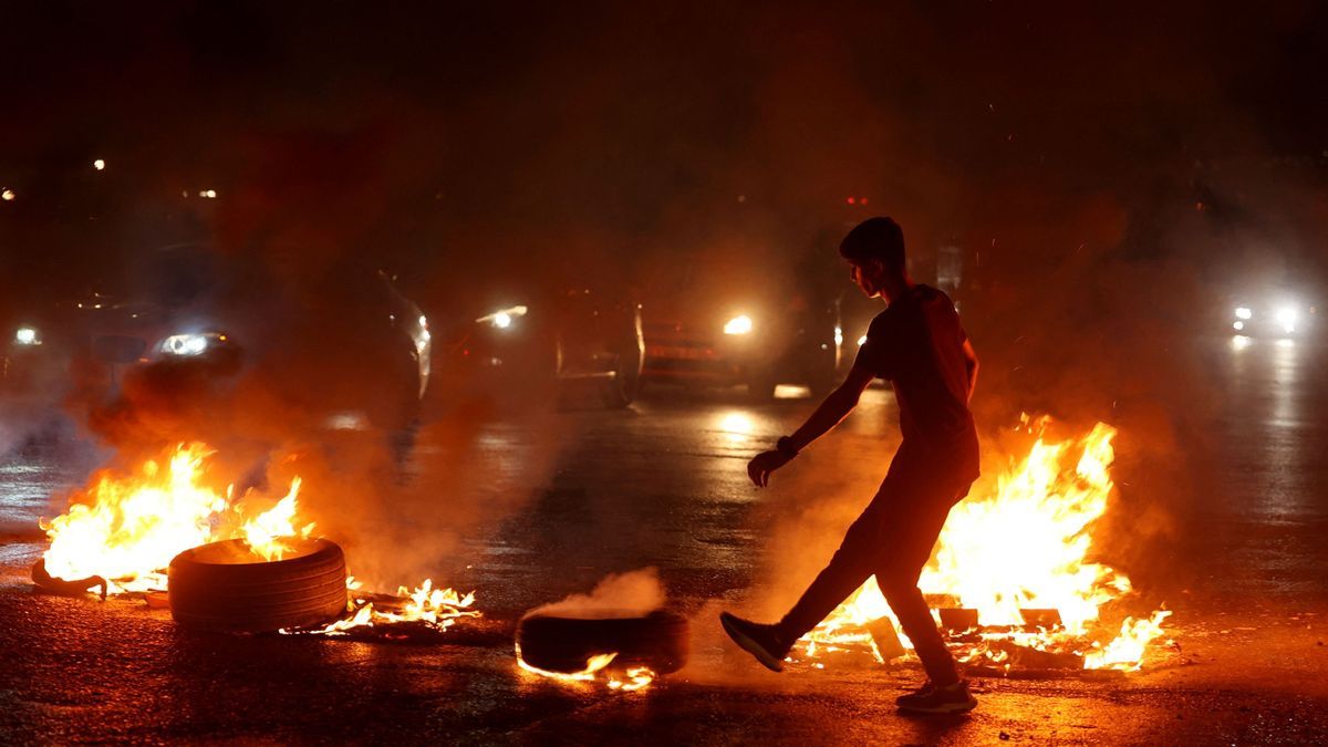 Protestas en la ciudad palestina de Nablus tras los ataques israelíes.