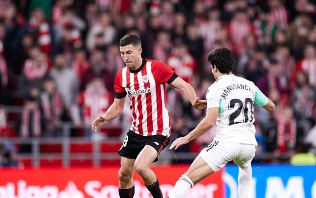 Oscar de Marcos y Manu Sanchez, en el partido de este lunes