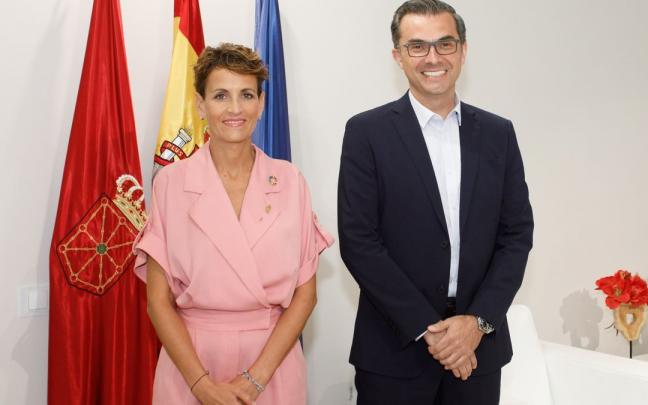 La Presidenta Chivite y Michael Hobusch