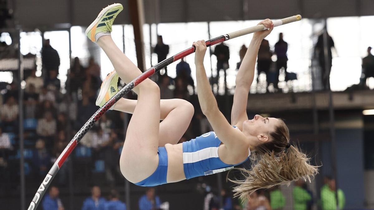 Maialen Axpe, en el Campeonato de España de pista cubierta