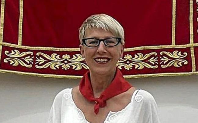 Consuelo Ochoa en el renovado salón de actos de Lerín. Consuelo Ochoa en el renovado salón de actos de Lerín.
