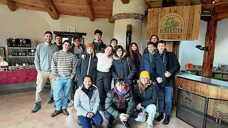 Estudiantes italianos en Lizaso.