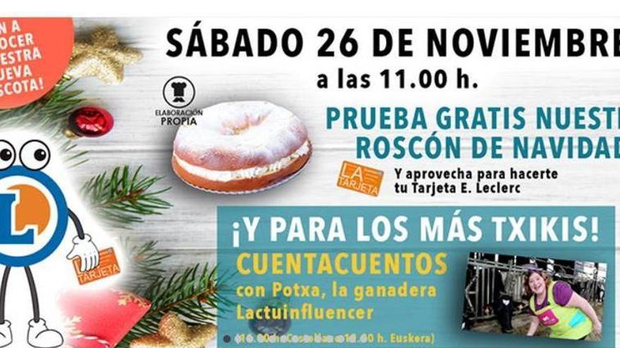 Degustación de Roscón de Reyes y cuentacuentos en E. Leclerc el sábado 26 de noviembre.