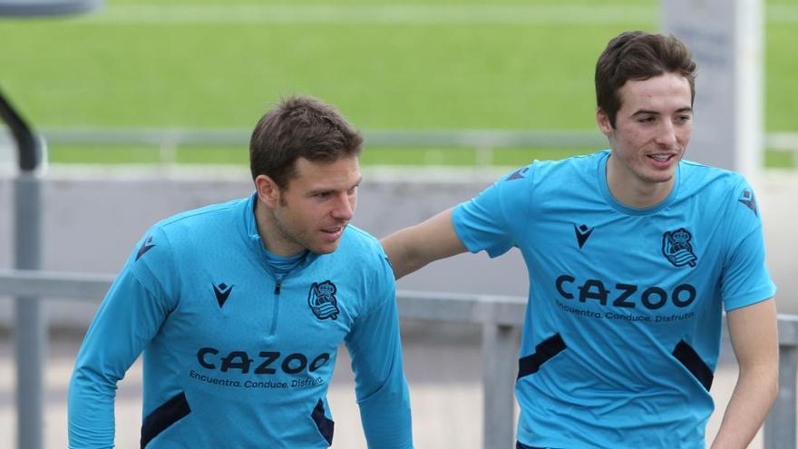 Pacheco, junto a Illarramendi antes de un entrenamiento.