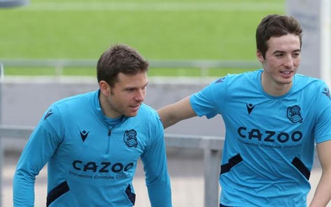 Pacheco, junto a Illarramendi antes de un entrenamiento.