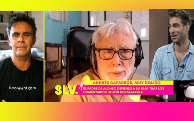 Alonso Caparrós, su padre, Andrés, y Jon Kortajarena.