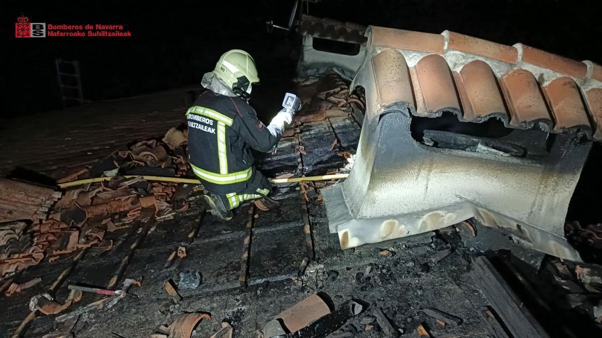 Intervención de los bomberos en Oieregi