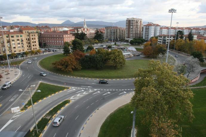 Vista aérea de la plaza de los Fueros.