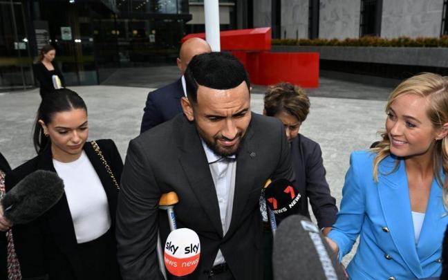 El tenista australiano Nick Kyrgios a su llegada al tribunal de Camberra. El tenista australiano Nick Kyrgios a su llegada al tribunal de Camberra.