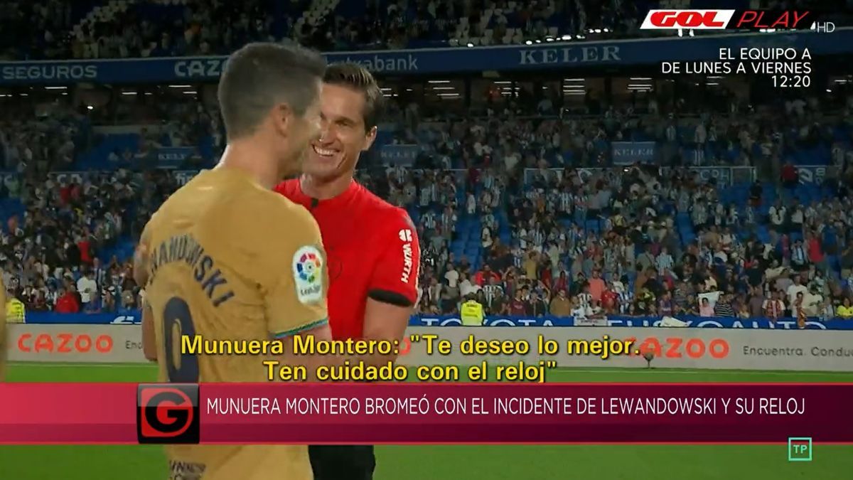 Captura de la conversaci&oacute;n entre Munuera Montero y Lewandowski