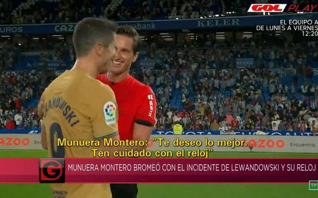 Captura de la conversaci&oacute;n entre Munuera Montero y Lewandowski