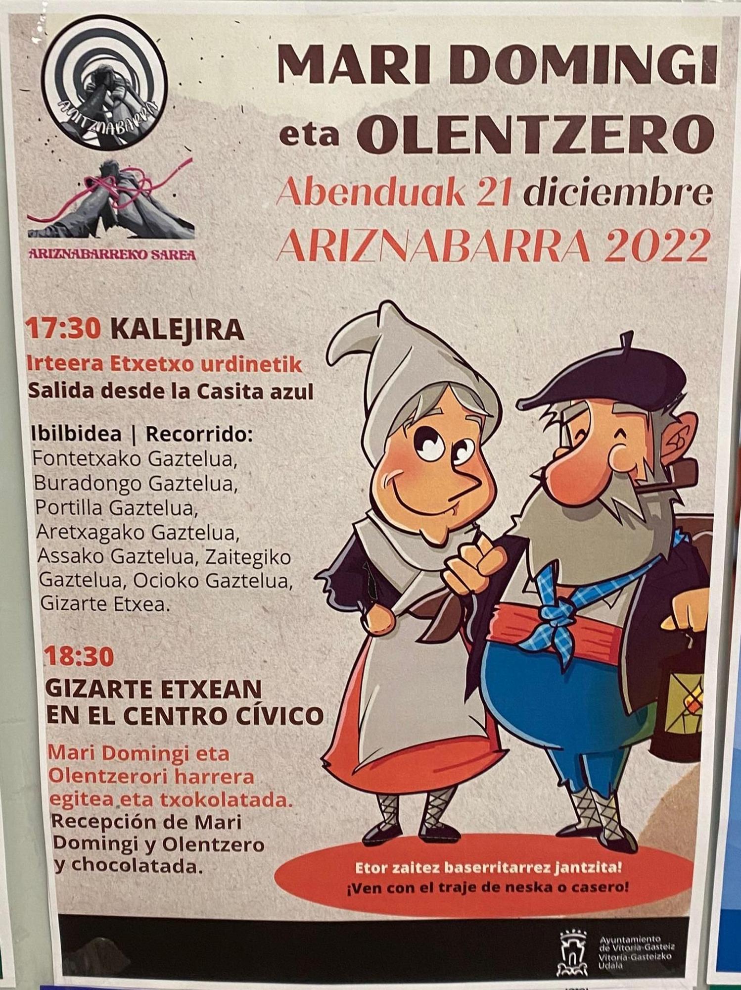 Mari Domingi eta Olentzero Ariznabarran.