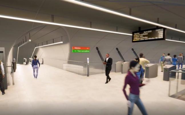 Presentaci&oacute;n del tren lanzadera que unir&aacute; las estaciones de metro de Sestao y Las Arenas bajo la r&iacute;a