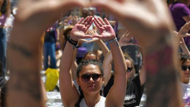 Un grupo de mujeres, en una manifestación contra las agresiones sexuales.