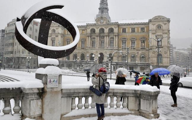 La nieve cuajó en Bilbao en febrero de 2018 por última vez La nieve cuajó en Bilbao en febrero de 2018 por última vez