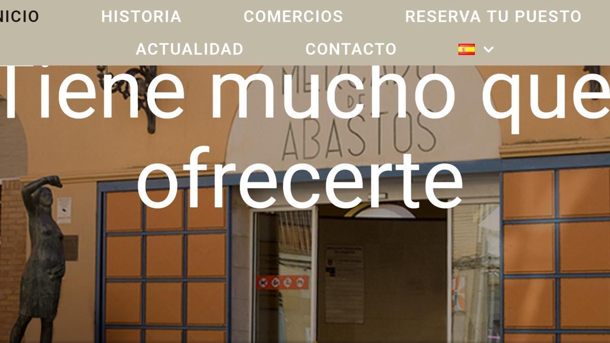 Portada de la nueva página web del mercado de abastos de Tudela