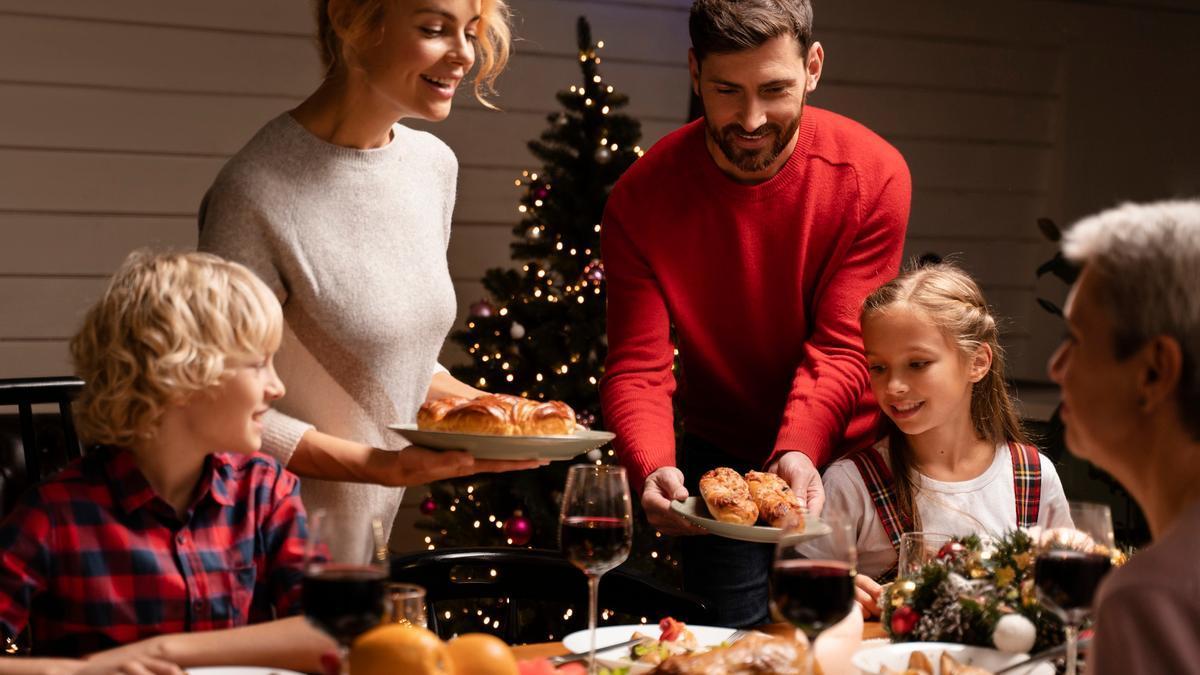 Una familia come un día de Navidad.