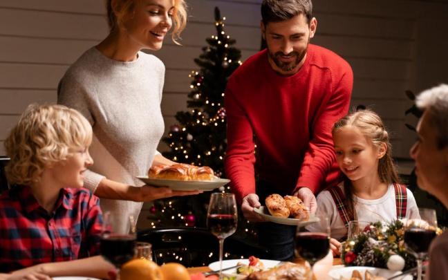 Una familia come un día de Navidad. Una familia come un día de Navidad.