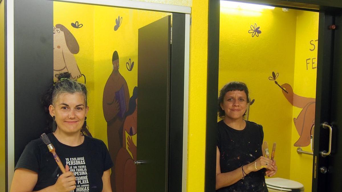 Las artistas Ania Sáenz de Buruaga y Carolina Mattos