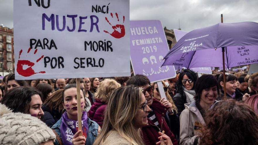 Manifestación feminista celebrada en Pamplona.