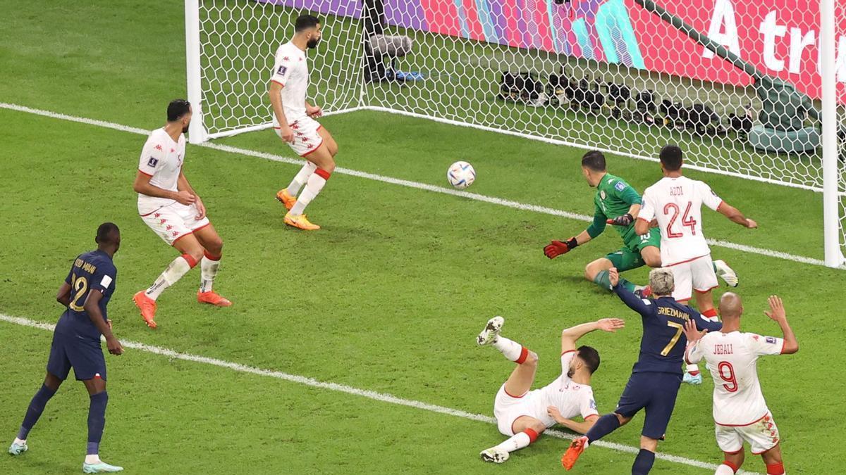 El gol de Griezmann que fue anulado.