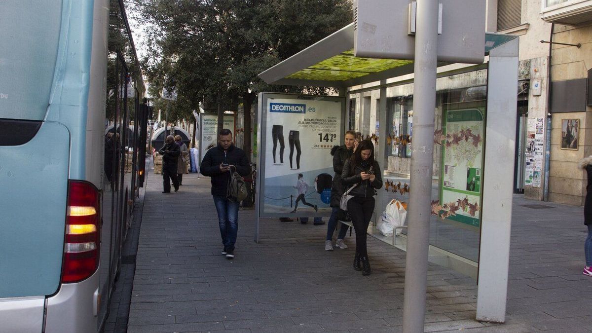 La parada de Tuvisa de la calle Prado.