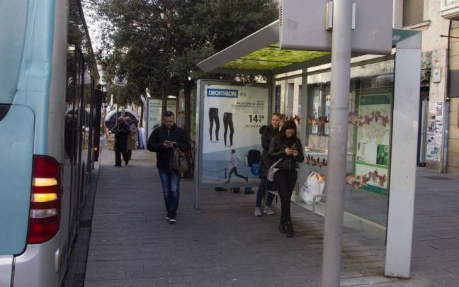 La parada de Tuvisa de la calle Prado.