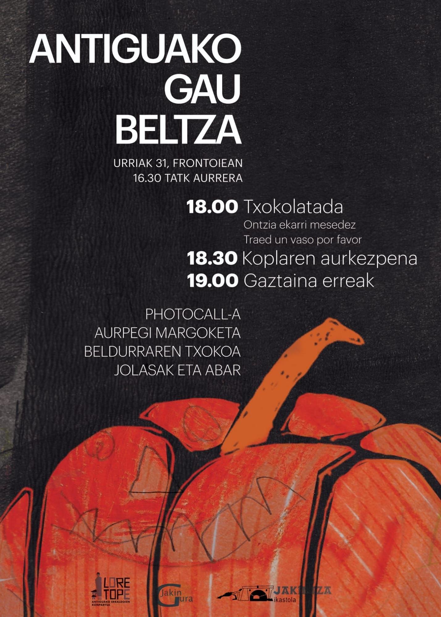 Cartel de la Gau Beltza de El Antiguo