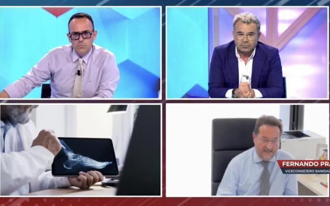 Risto Mejide para los pies a Jorge Javier en 'Todo es mentira'. Risto Mejide para los pies a Jorge Javier en 'Todo es mentira'.