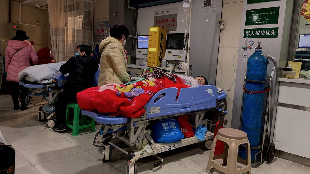 Pacientes ingresados con covid en un hospital chino.