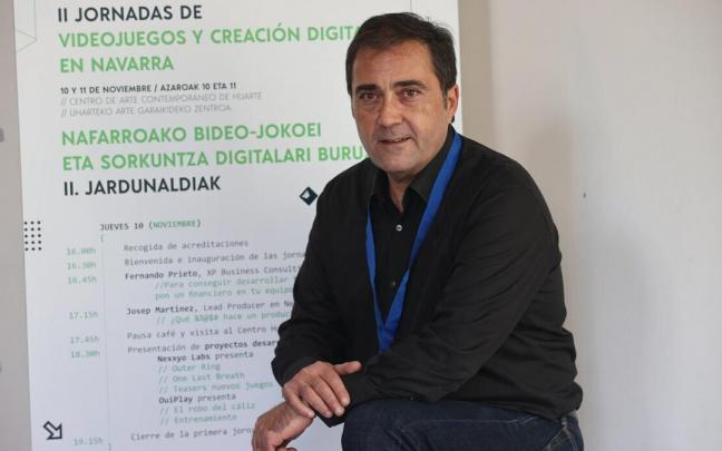 Jordi Grangel, el viernes 11 de noviembre en el Centro Huarte, donde se han celebrado las II Jornadas de Animación y Videojuegos.