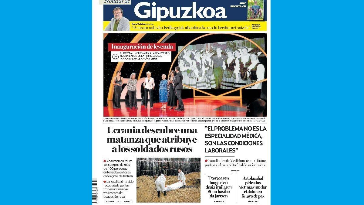 Portada de NOTICIAS DE GIPUZKOA de este sábado, 17 de septiembre