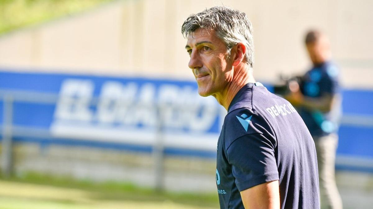 Imanol Alguacil, durante un entrenamiento en Zubieta.