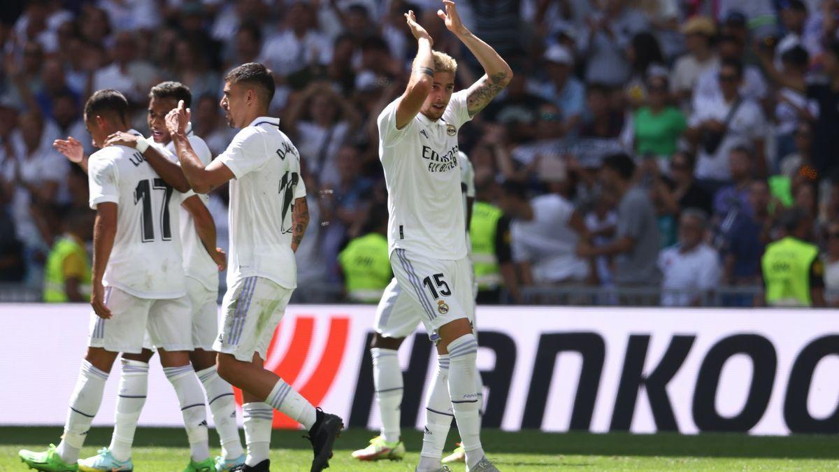 Federico Valverde celebra su gol.