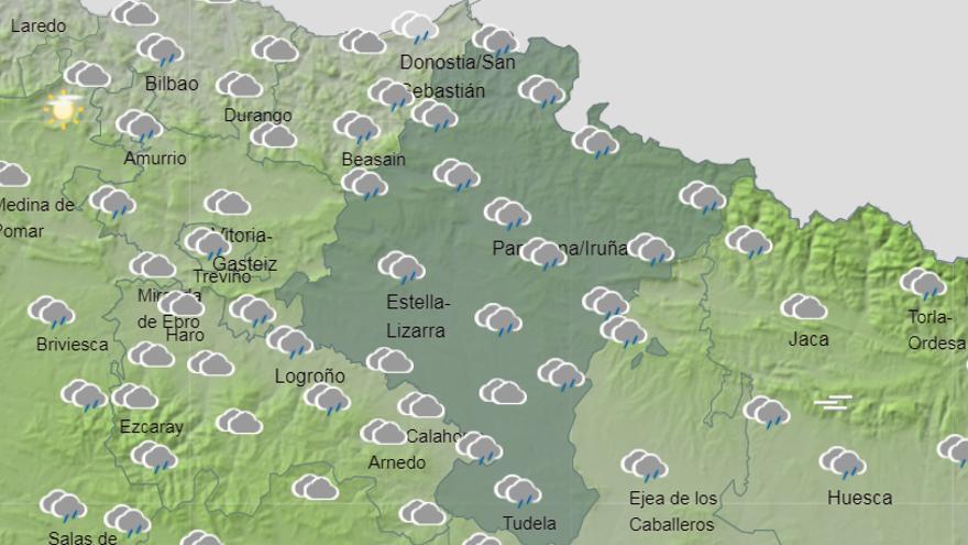 Previsión del estado del cielo el viernes a mediodía.
