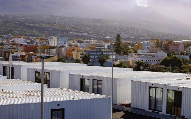 Viviendas provisionales para los afectados por la erupción del volcán.