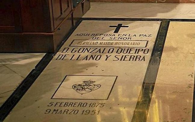 Tumba de Gonzalo Queipo en la Basílica de Sevilla.