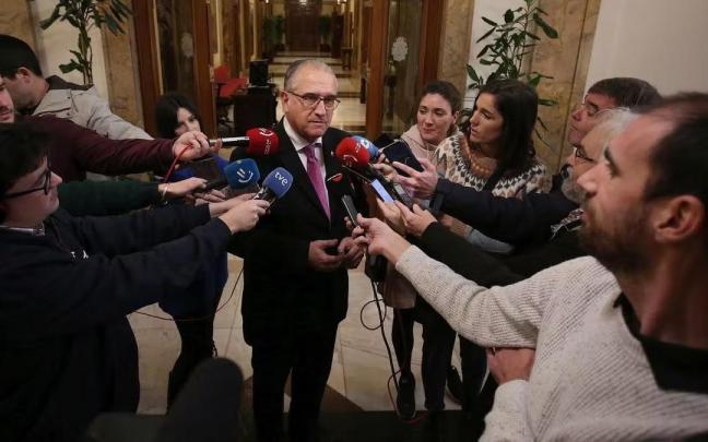 Maya, en su comparecencia del pasado miércoles en los pasillos del edificio consistorial.