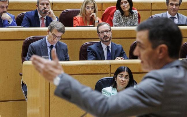 Sánchez y Feijóo celebran su último cara a cara del año en el Senado Sánchez y Feijóo celebran su último cara a cara del año en el Senado