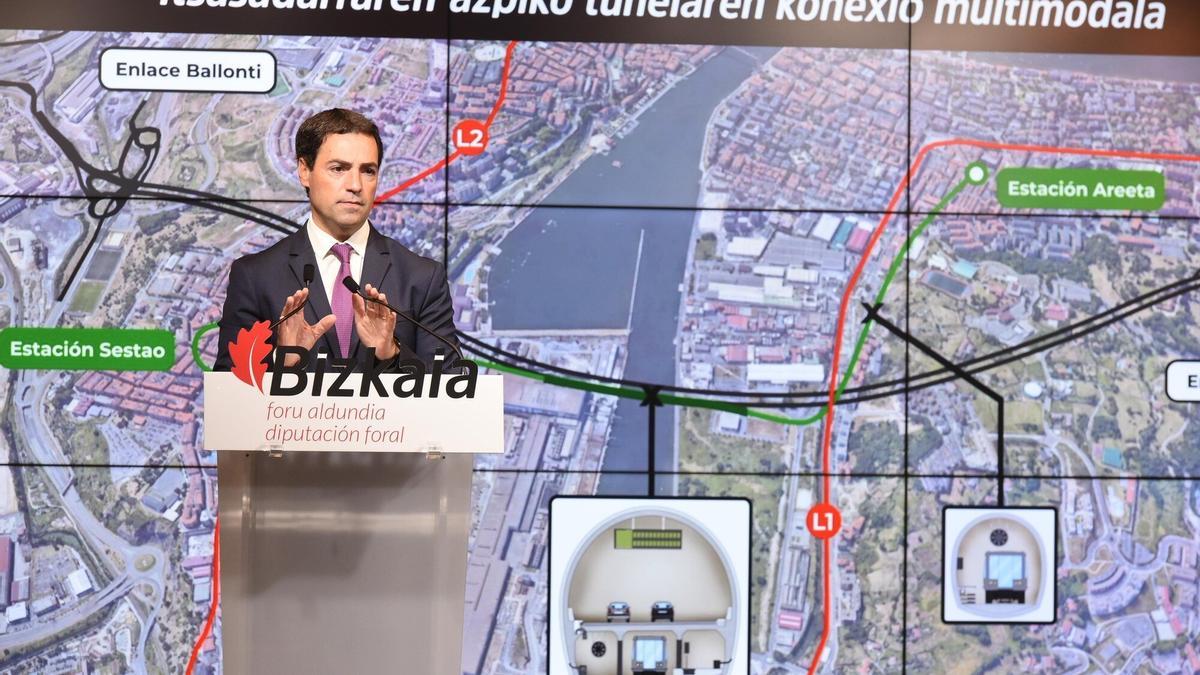 Imanol Pradales avanzó ayer algunos detalles nuevos sobre este proyecto que transformará el modo de desplazarse entre ambas márgenes de la Ría