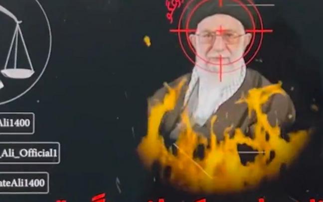 Imagen de Ali Jamene&iacute; con una diana en la frente.