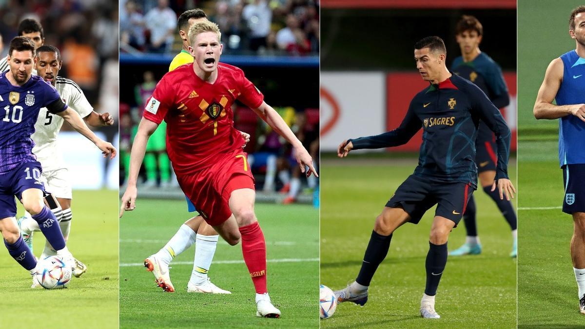 Leo Messi, Kevin de Bruyne, Cristiano Ronaldo y