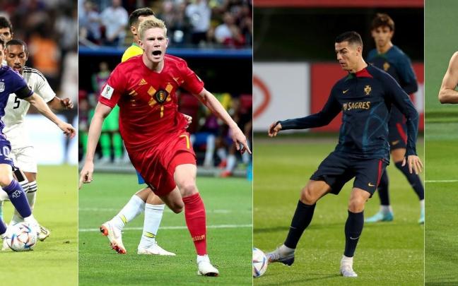 Leo Messi, Kevin de Bruyne, Cristiano Ronaldo y