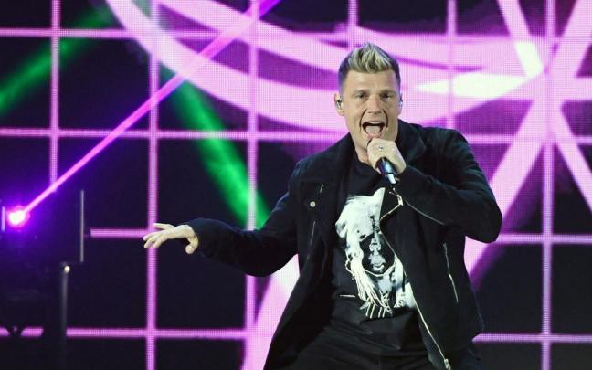 Nick Carter durante un concierto de Backstreet Boys.