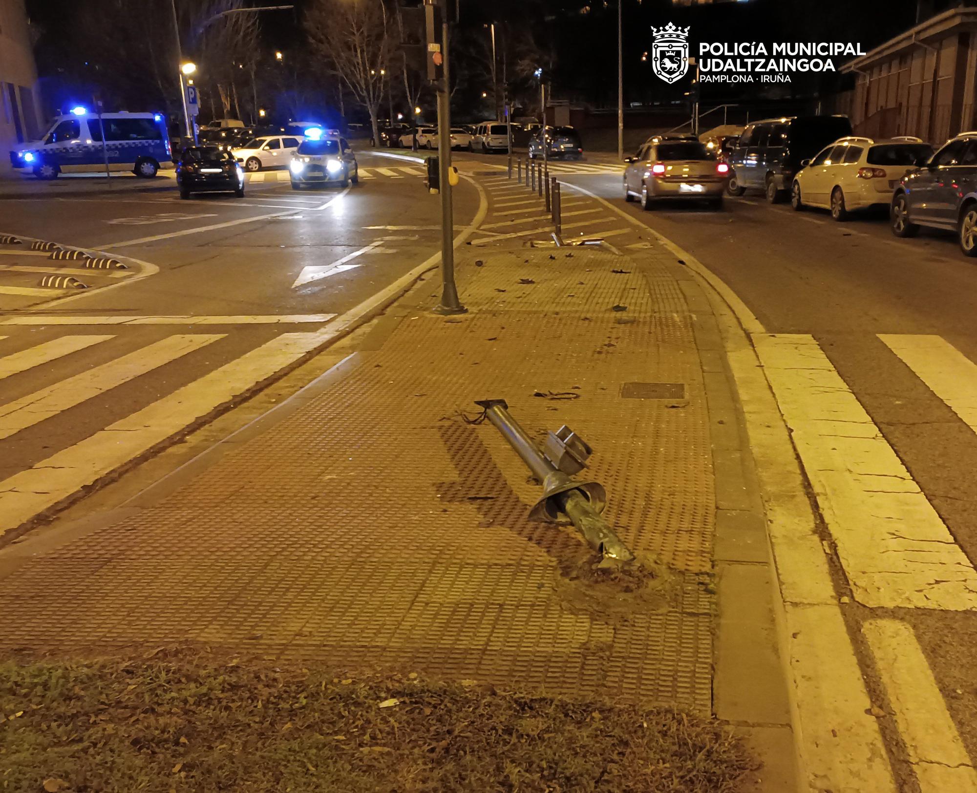 Imagen de uno de los accidentes producidos en la calle Río Arga