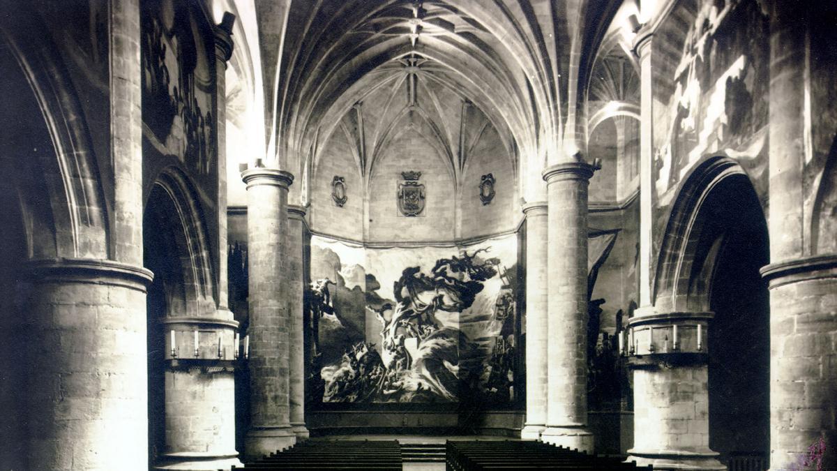 Fotografía de la iglesia de San Telmo entre 1950 y 1960.