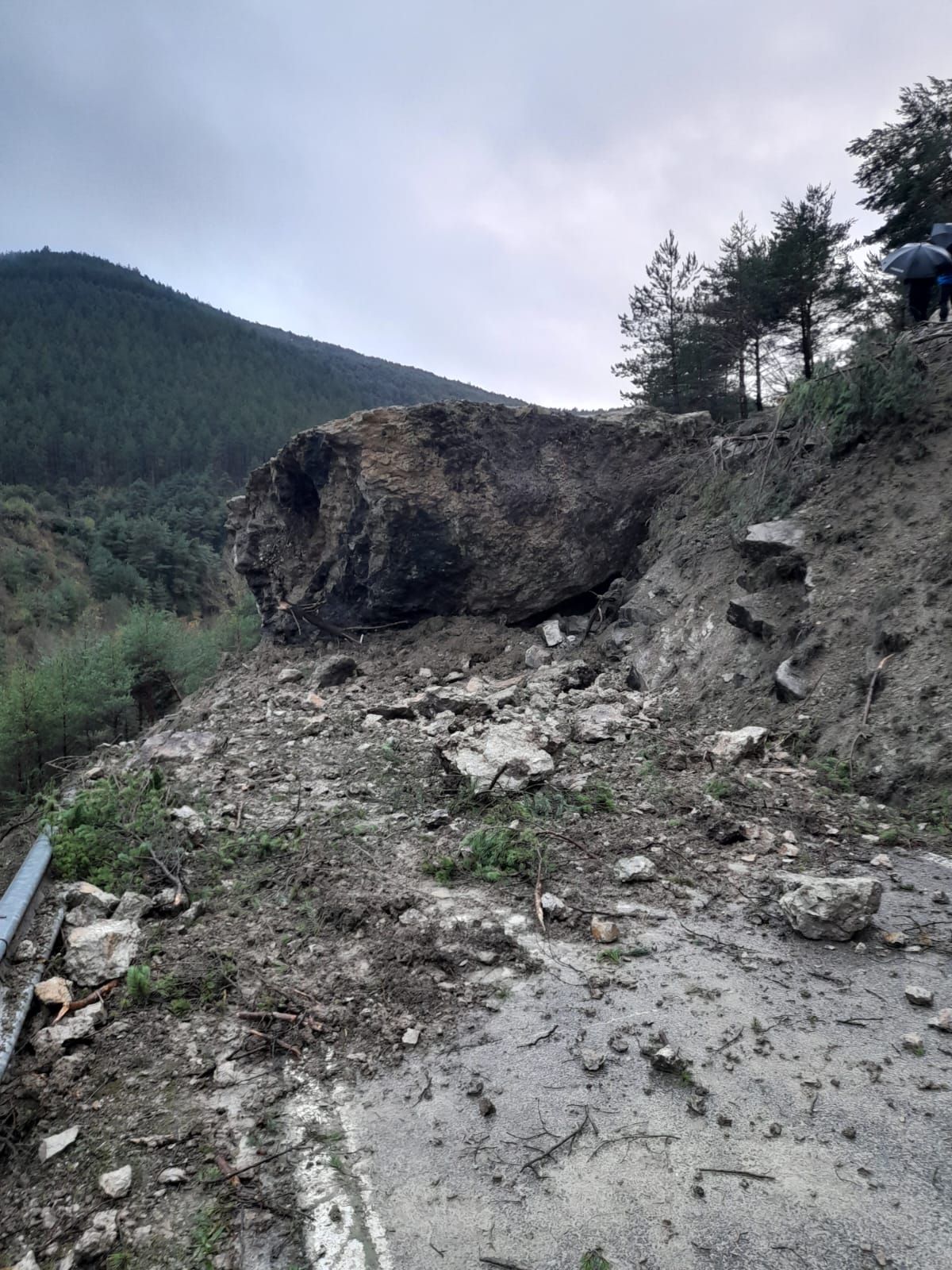 Imagen del desprendimiento en la carretera NA-2339.